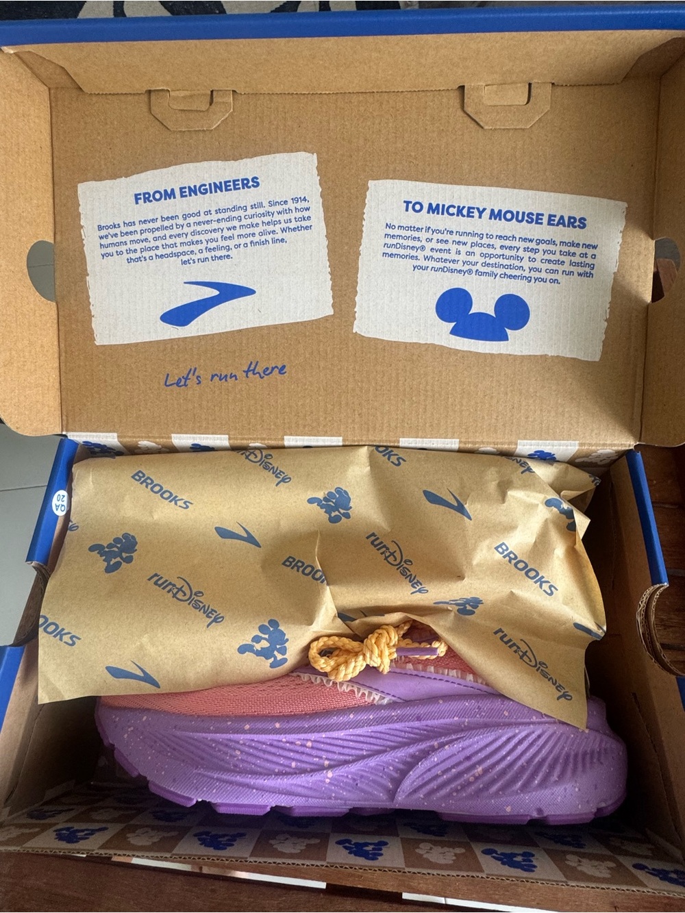 Brooks Pink and Purple Running Sneakers with Yellow Braided Laces. Never worn. - Picture 3 of 6